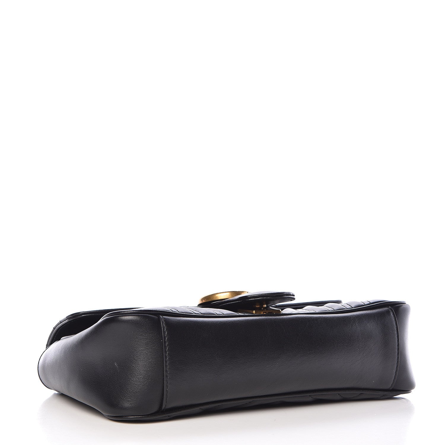 Gucci Calfskin Matelasse Small GG Marmont Shoulder Bag Black 4 of 10