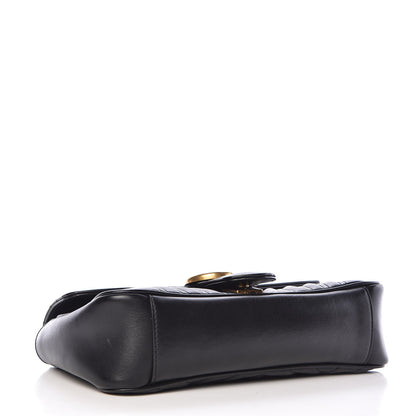 Gucci Calfskin Matelasse Small GG Marmont Shoulder Bag Black 4 of 10