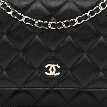 Chanel Lambskin Quilted Wallet On Chain WOC Black 16 of 23