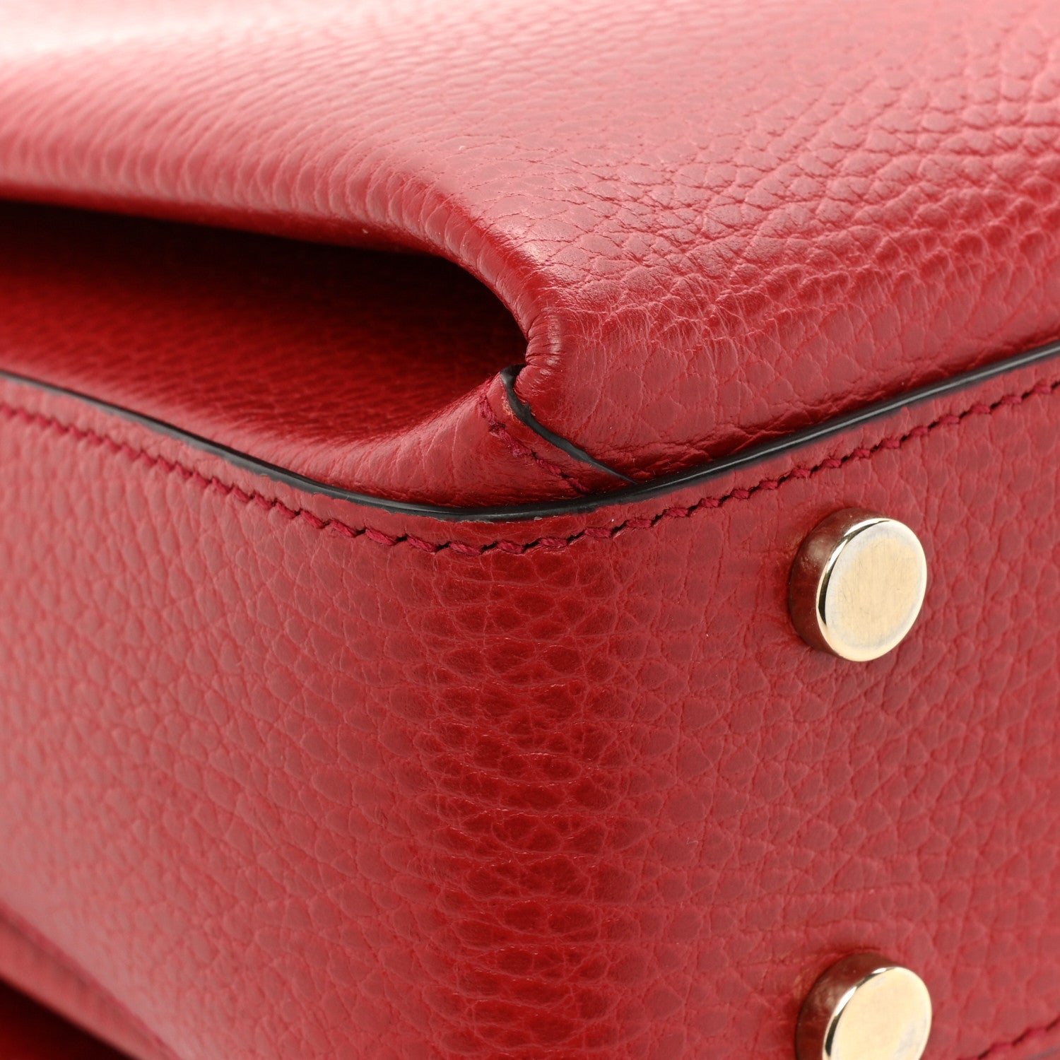 Gucci Dollar Calfskin Interlocking G Top Handle Shoulder Bag Red 14 of 15