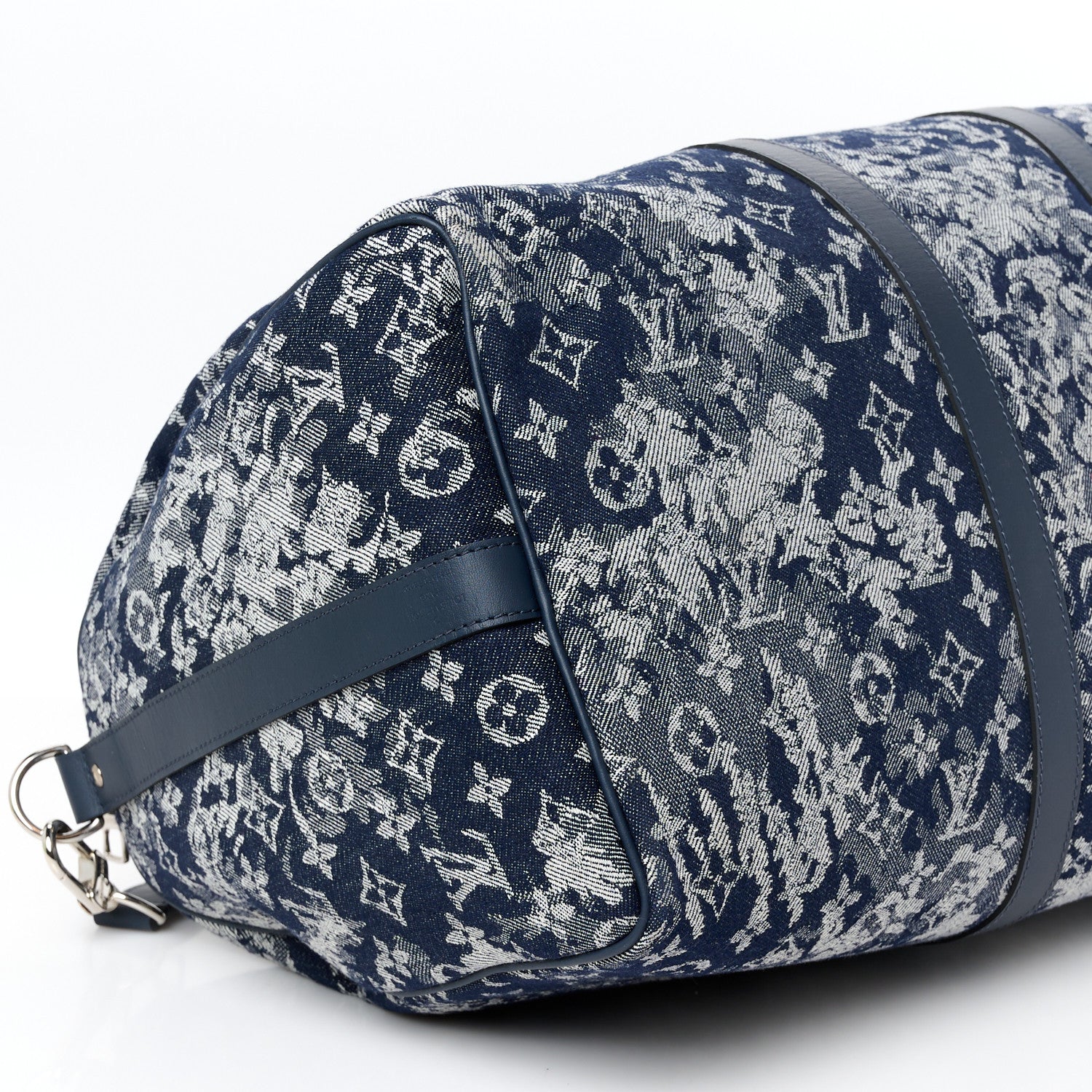 Louis Vuitton Monogram Tapestry Keepall Bandouliere 50 Bleu 9 of 10