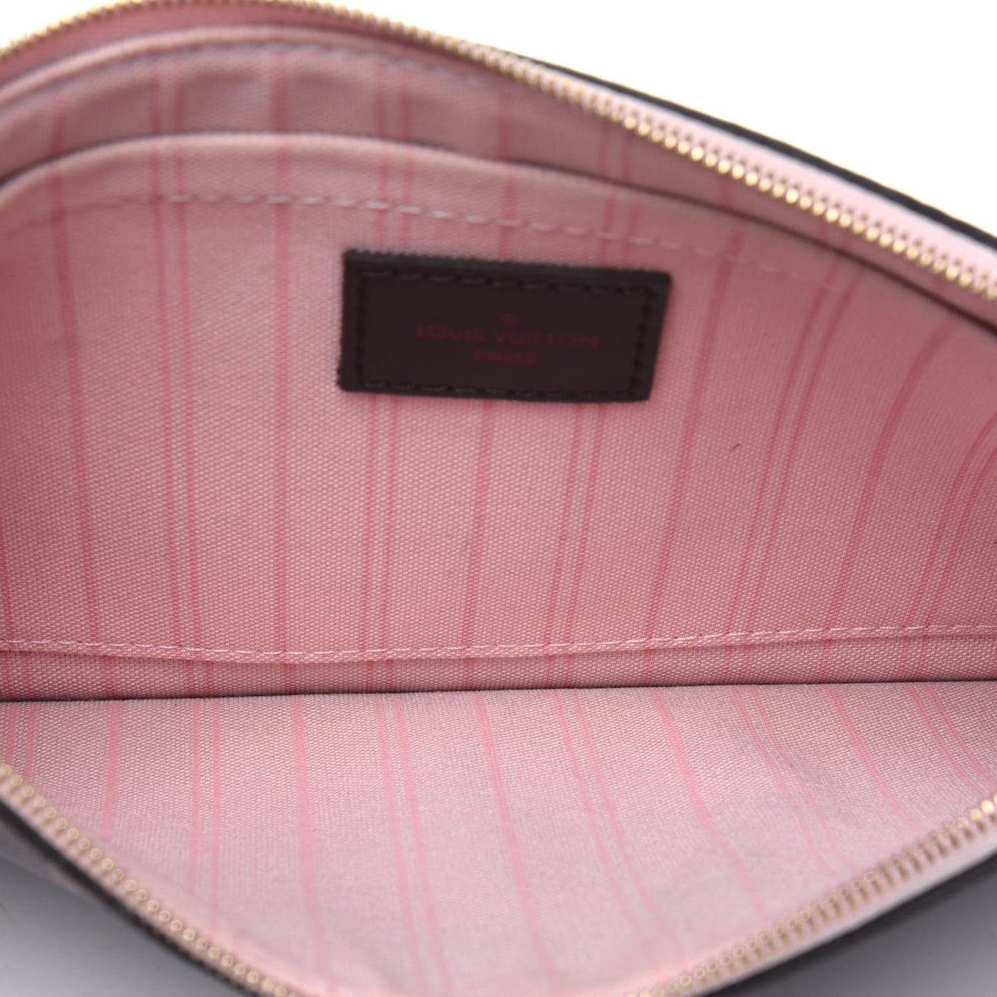 Damier Ebene Neverfull MM GM Pochette Rose Ballerine
