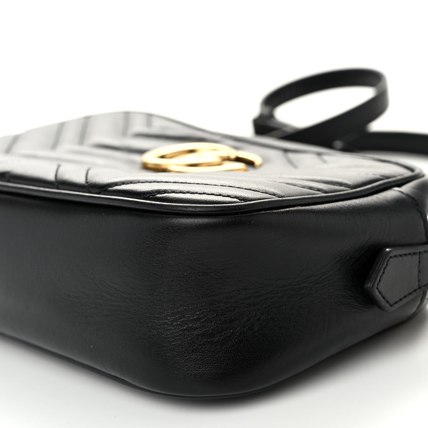 Calfskin Matelasse Small GG Marmont Chain Shoulder Bag Black