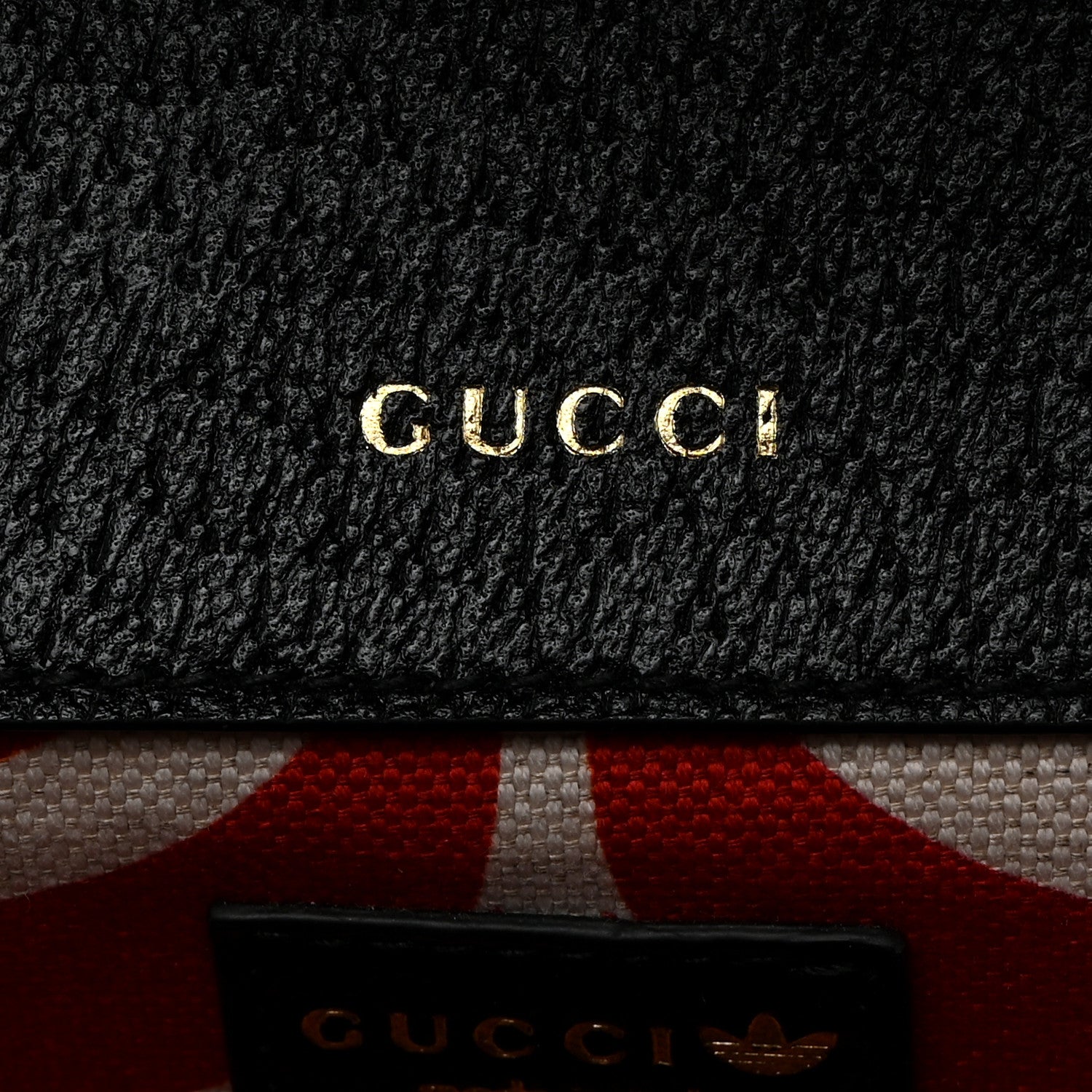Gucci X ADIDAS Textured Dollar Calfskin Web Small Trefoil Horsebit 1955 Shoulder Bag Black Off White 6 of 10
