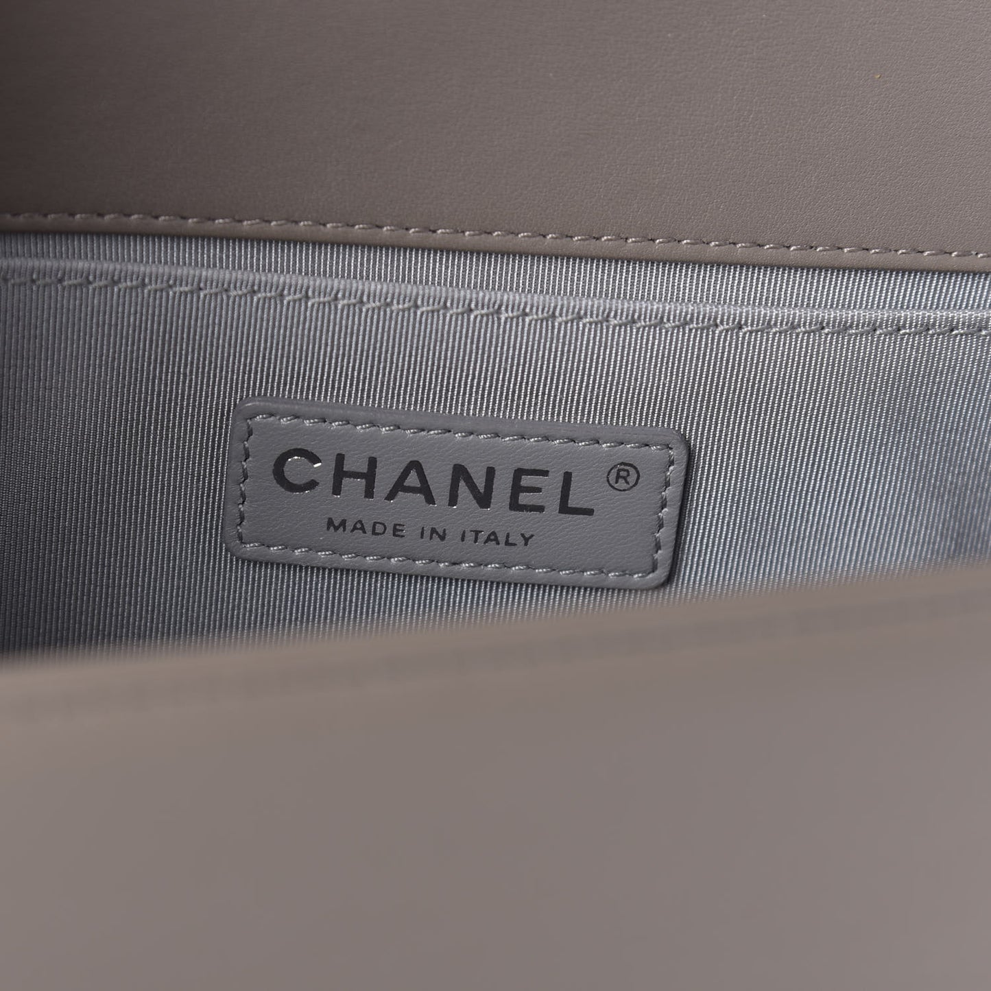 Lambskin Chevron Quilted Medium Boy Flap Grey