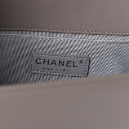 Chanel Lambskin Chevron Quilted Medium Boy Flap Grey 8 of 11
