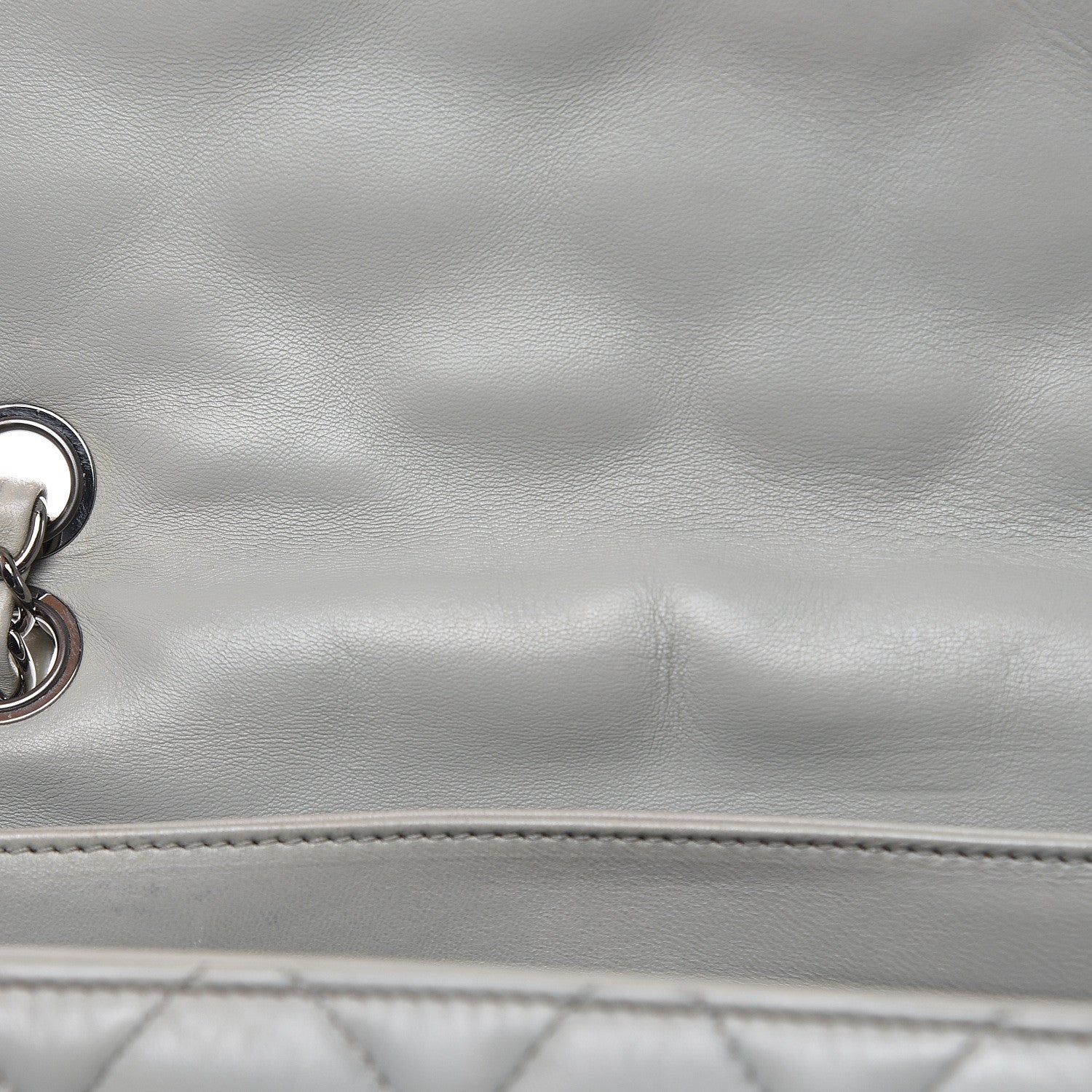 Chanel Lambskin Quilted Large 3 Flap Bag Grey 13 of 20