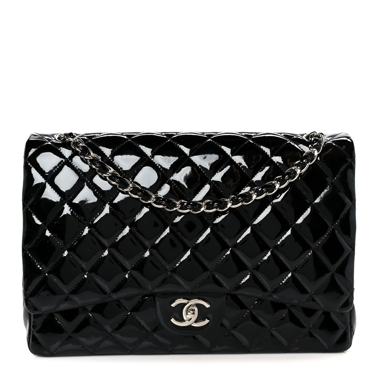 Chanel Patent Quilted Maxi Double Flap Black 1 of 11
