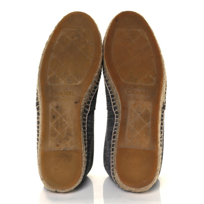 Chanel Striated Suede Espadrilles 40 Dark Grey 5 of 10