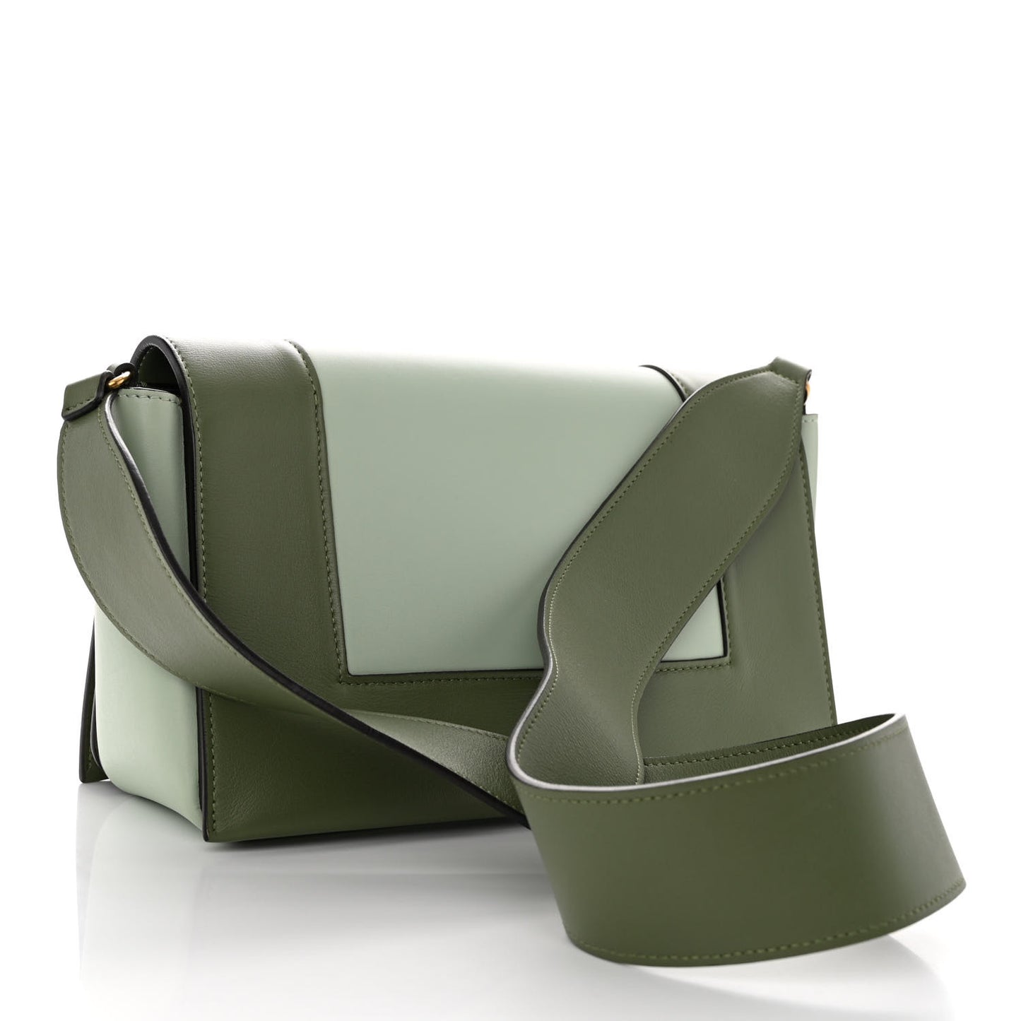 Shiny Smooth Calfskin Medium Frame Shoulder Bag Pastel Green