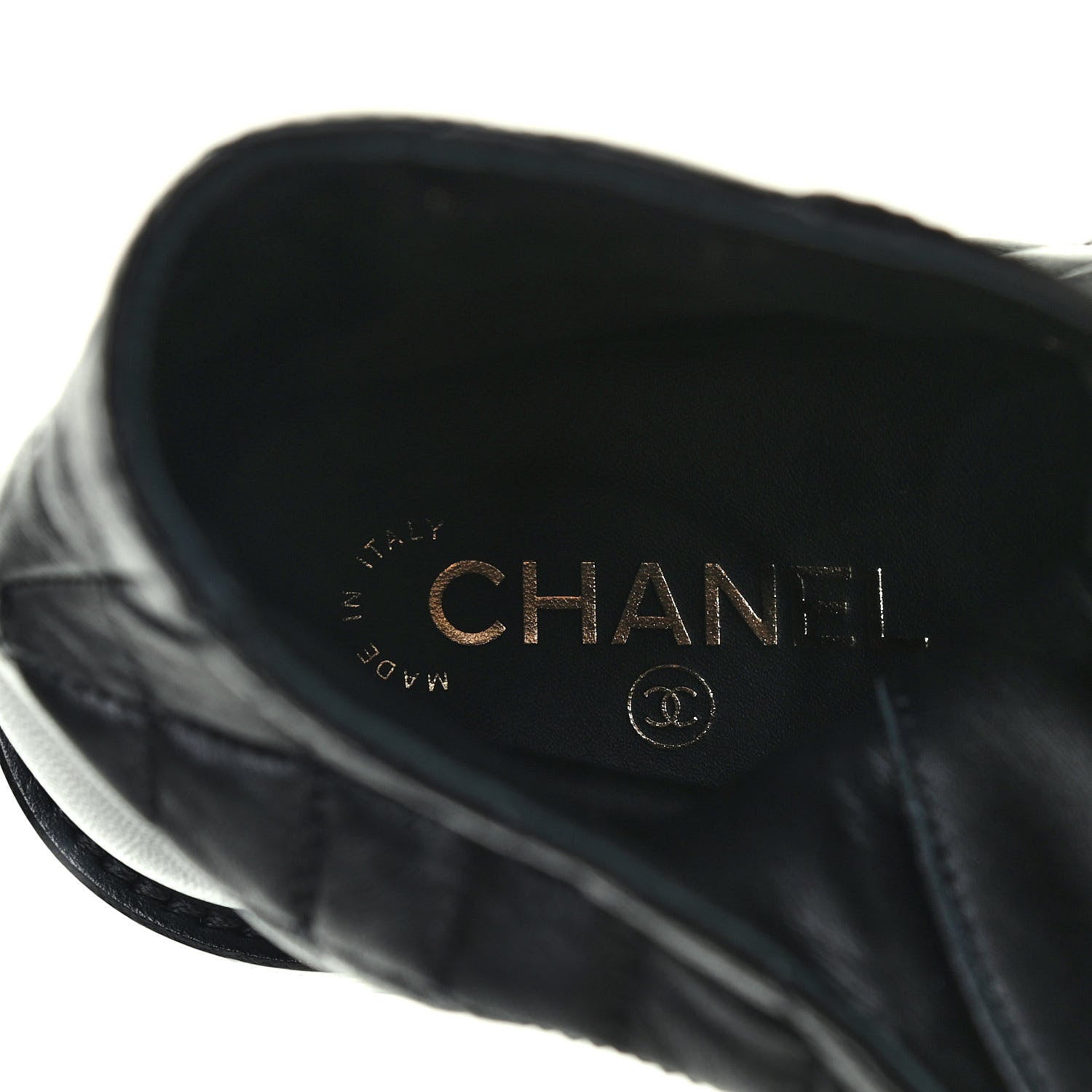 Chanel Shiny Lambskin Quilted Lace Up Combat Boots 36 Black 7 of 7