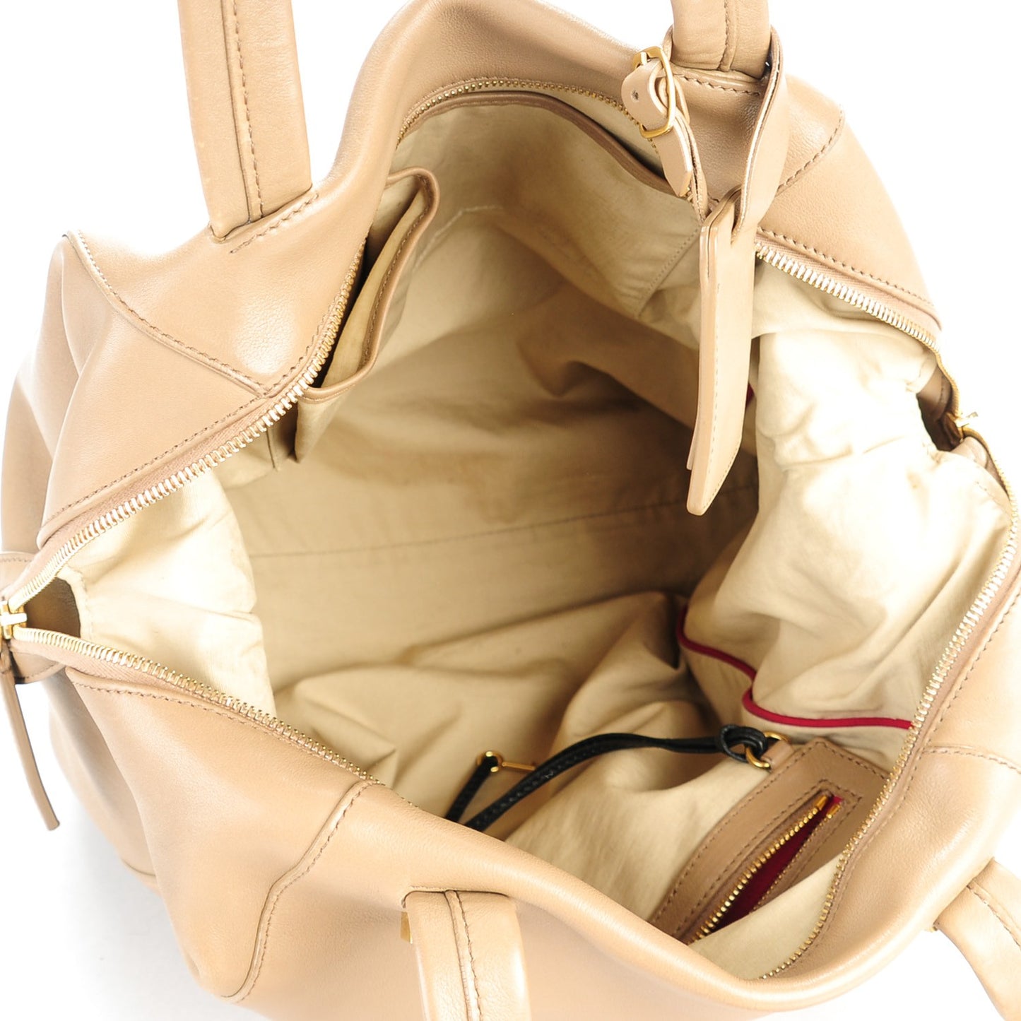 Calfskin Bowler Bag Beige