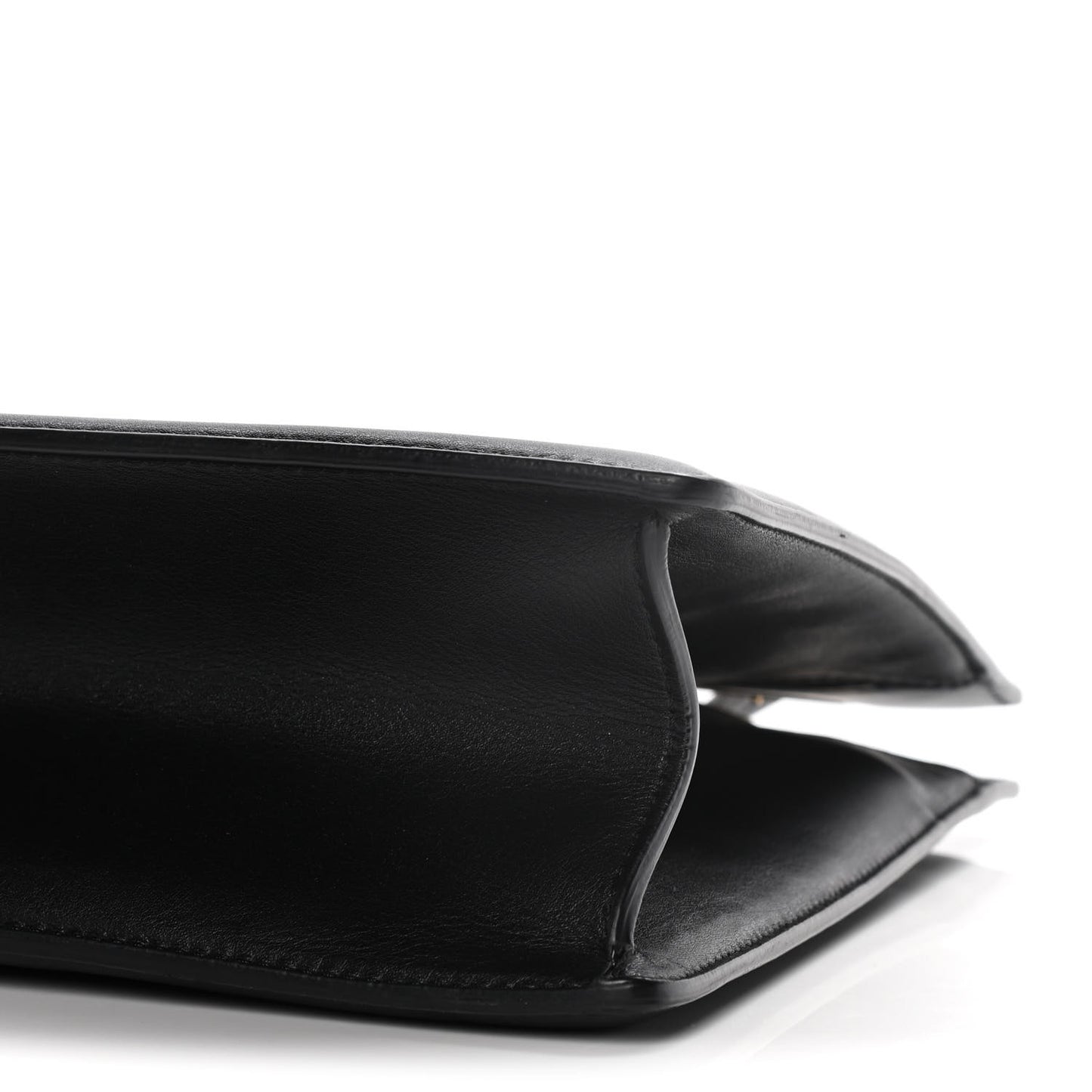 Patina Box Calfskin Medium Clasp Bag Black