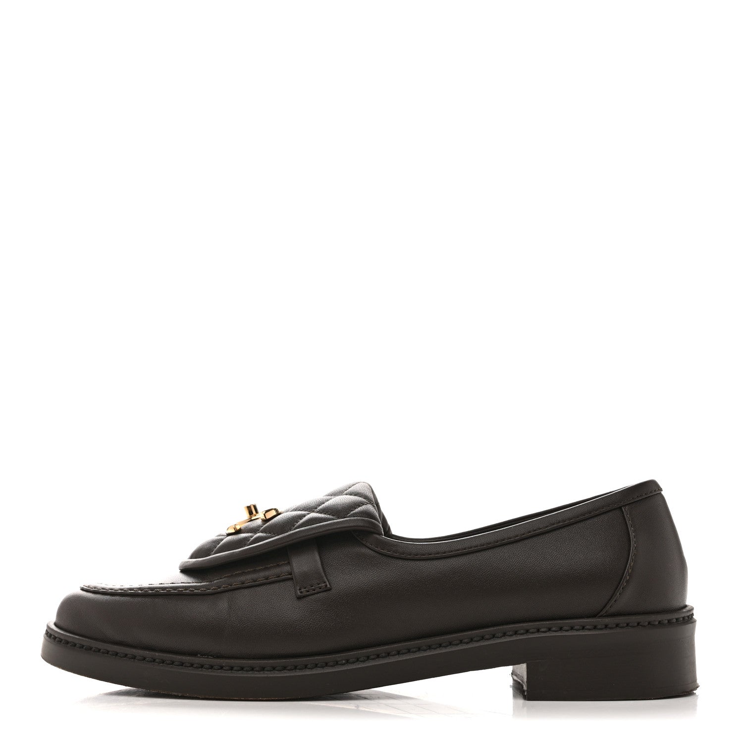 Chanel Lambskin Quilted CC Turnlock Loafers 40 Dark Brown 1 of 11