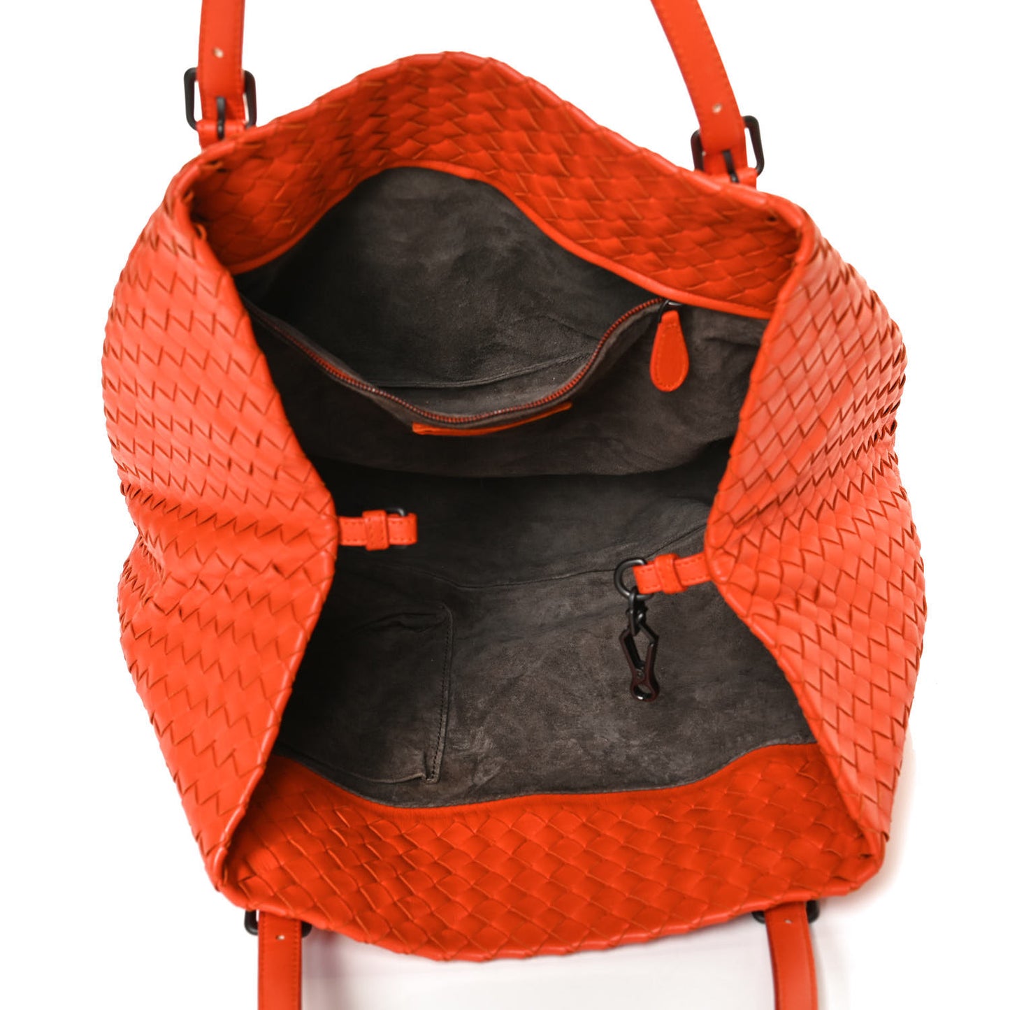 Nappa Intrecciato Medium Seamless Tote Tangerine