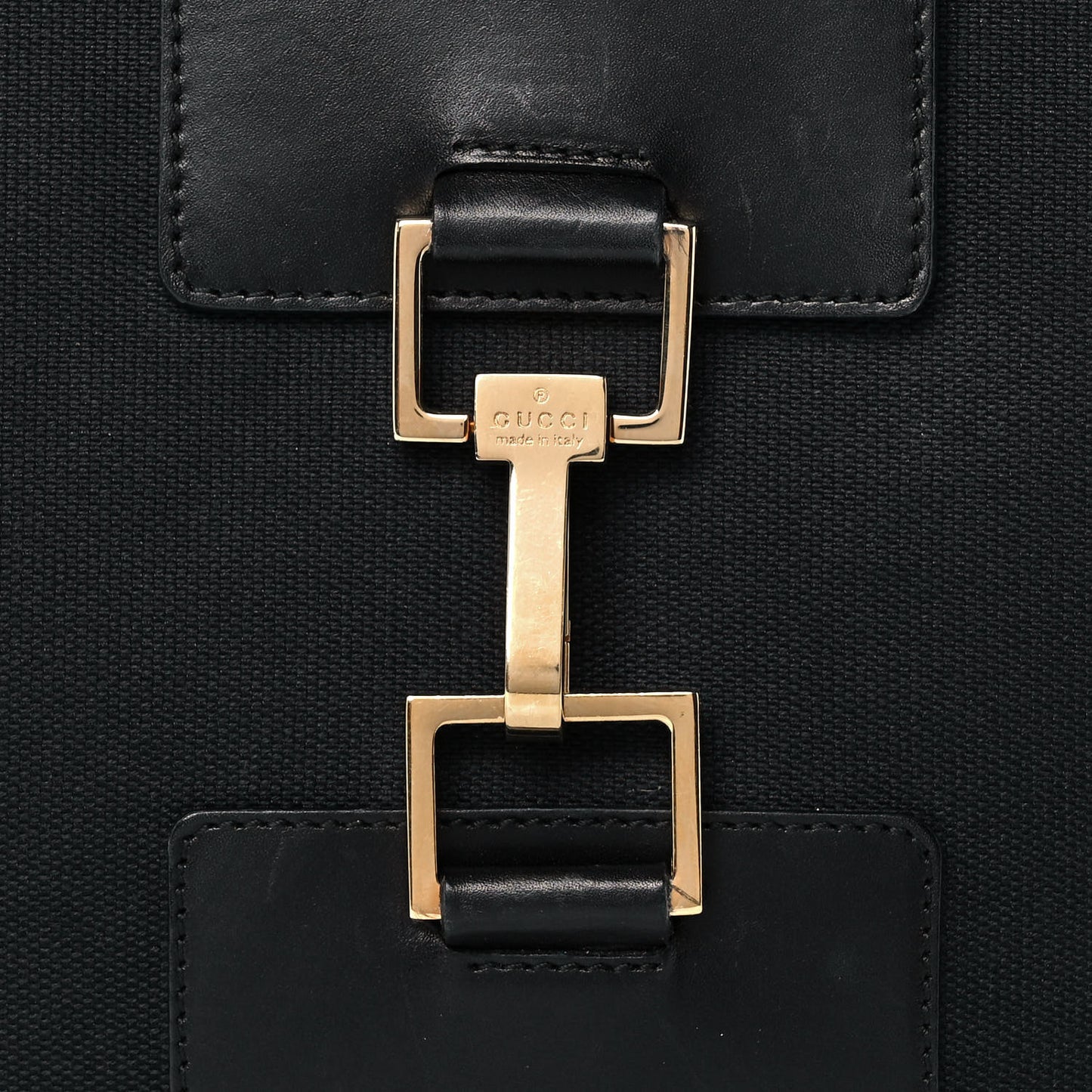 Canvas Calfskin Jackie O Hobo Black