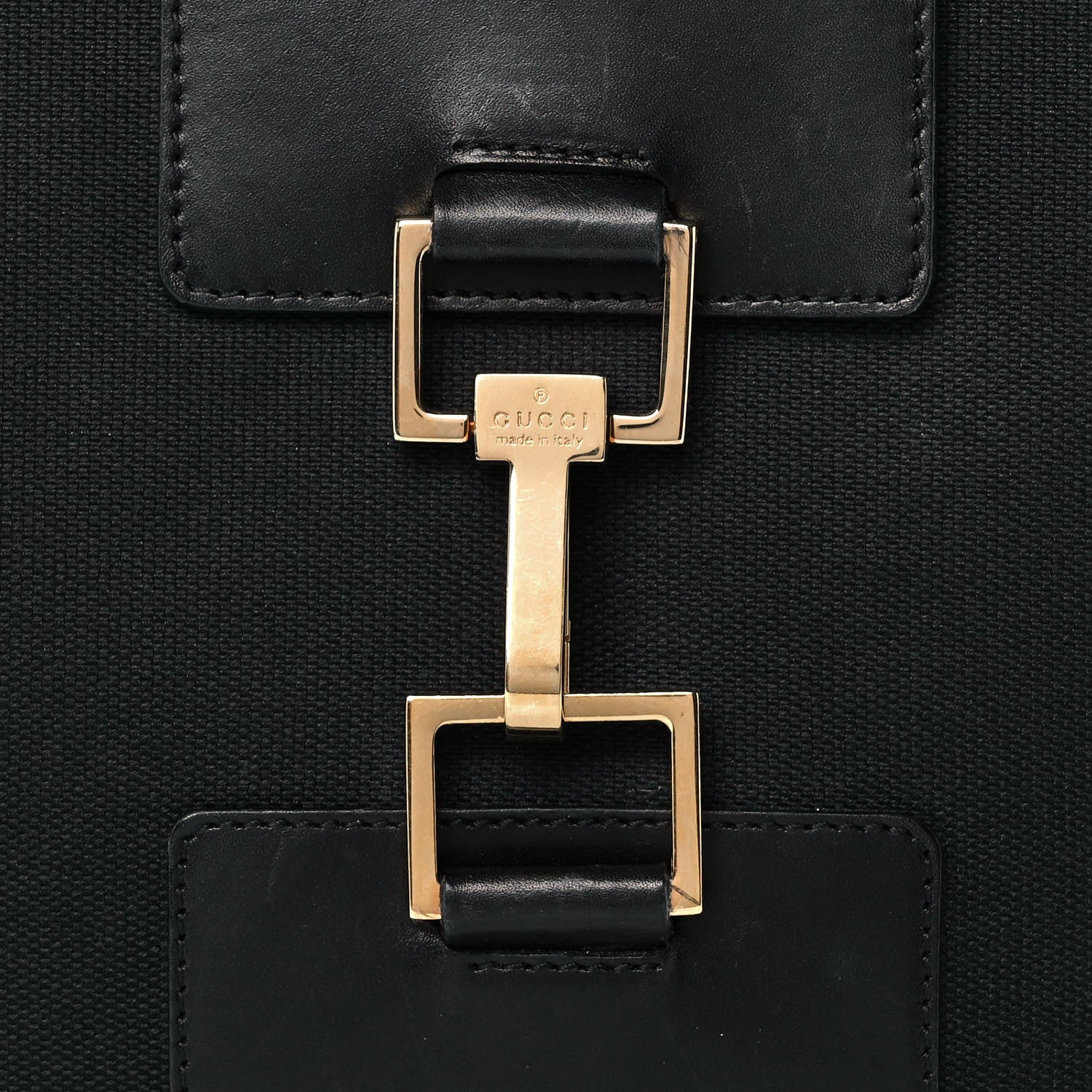 Gucci Canvas Calfskin Jackie O Hobo Black 8 of 10