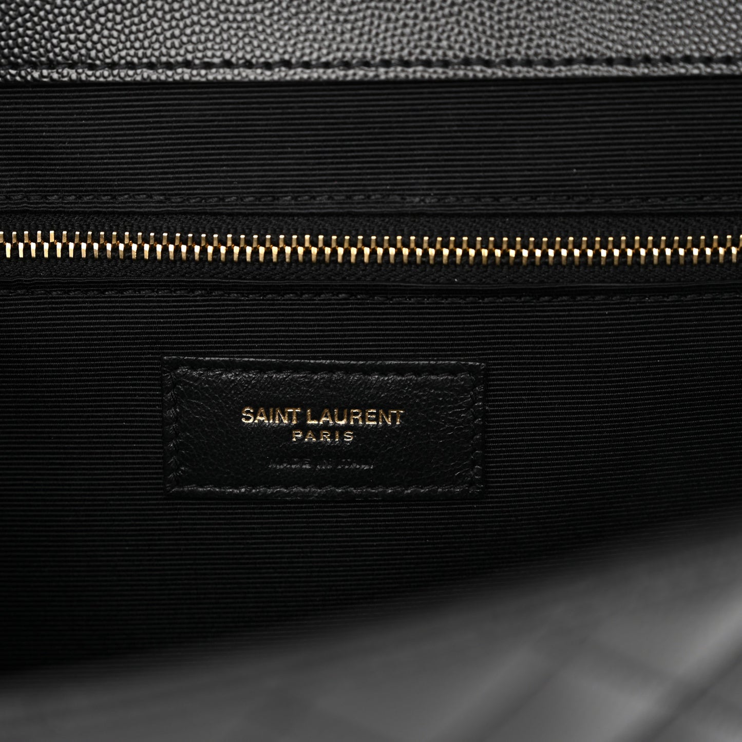 Grain De Poudre Textured Mixed Matelasse Large Triquilt Monogram Satchel Black