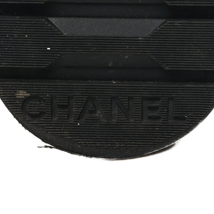 Chanel Shiny Lambskin Quilted Lace Up Combat Boots 39.5 White Black 8 of 11