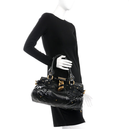 Chloe Patent Lambskin Medium Paddington Satchel Black 2 of 7
