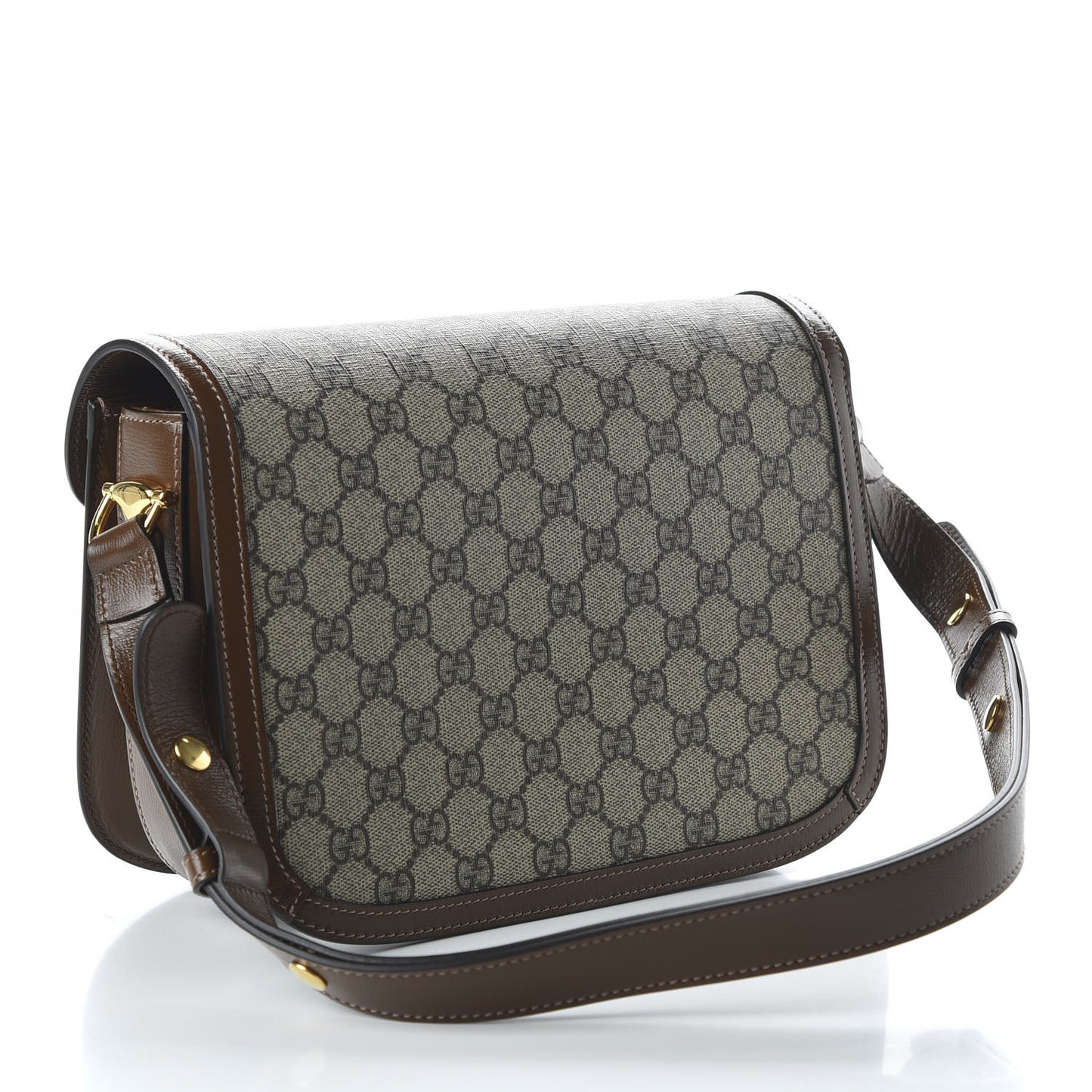 GG Supreme Monogram Horsebit 1955 Shoulder Bag Beige Brown Sugar