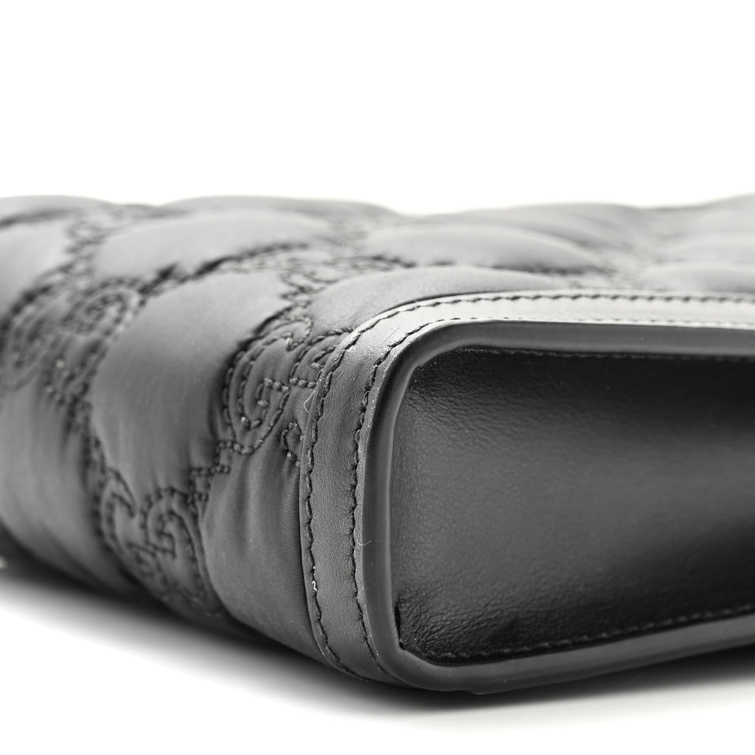 Gucci Nylon Calfskin Enamel GG Matelasse Mini Top Slip Handle Crossbody Bag Black 10 of 10