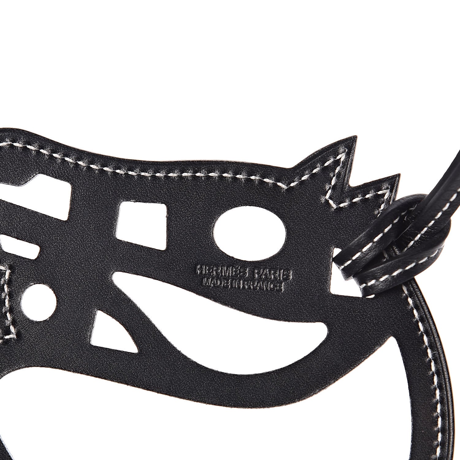 Hermes Box Paddock Cheval Horse Bag Charm Black 3 of 3