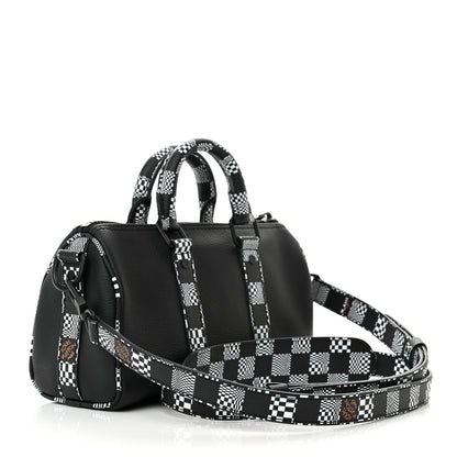 Louis Vuitton Calfskin Damier Distorted Keepall XS Black 3 of 9
