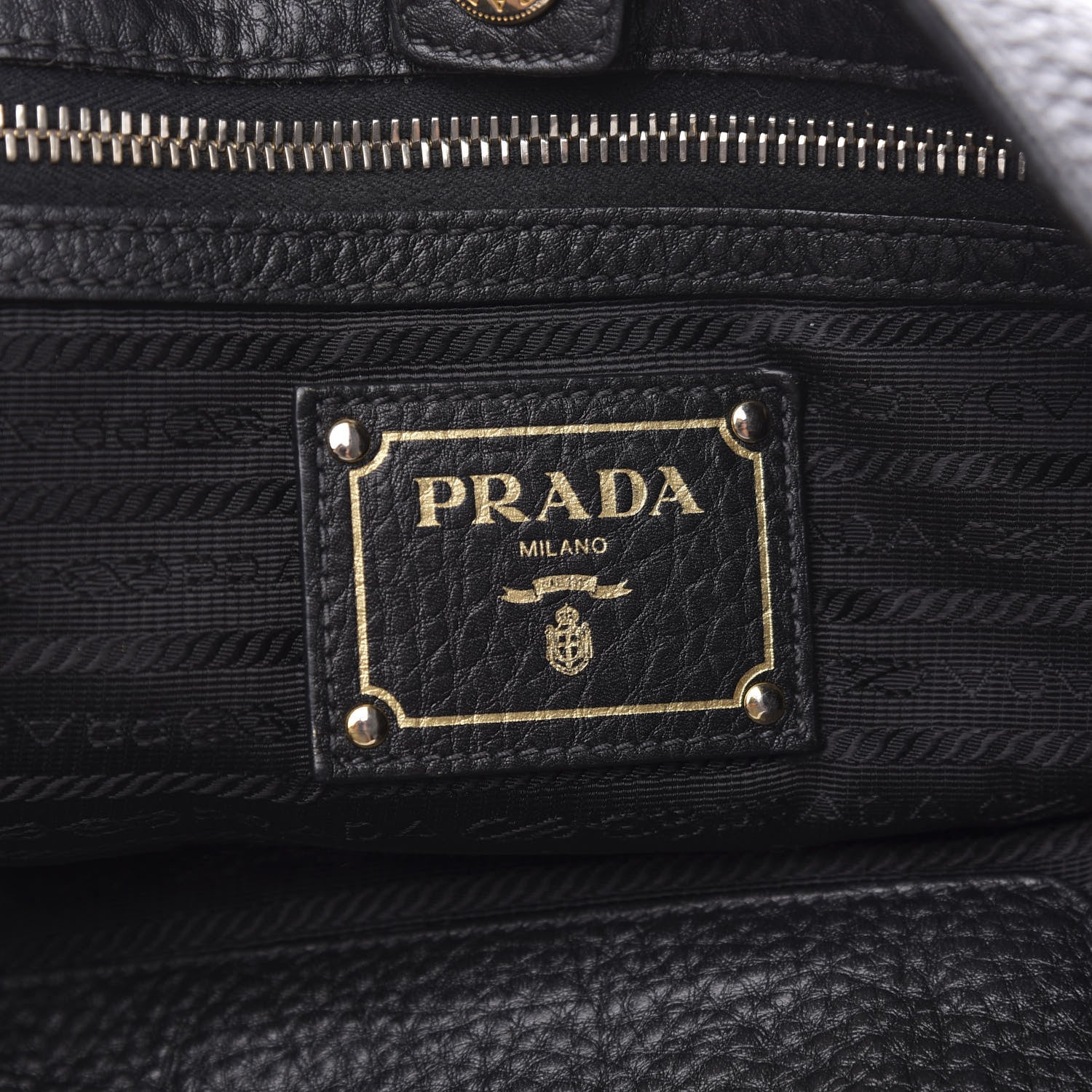 Prada Vitello Daino Side Pocket Hobo Black 6 of 16