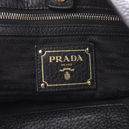 Prada Vitello Daino Side Pocket Hobo Black 6 of 16