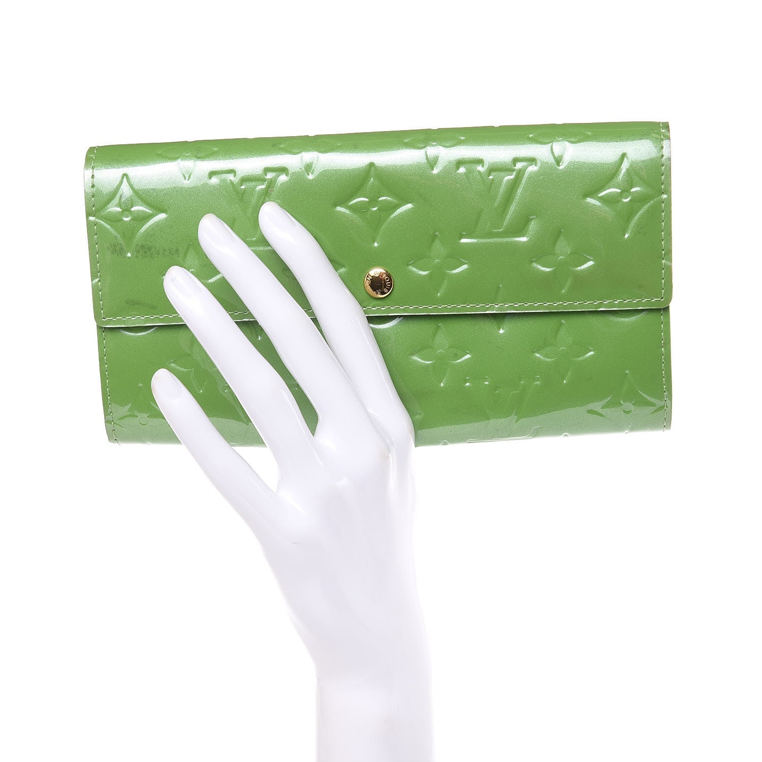 Louis Vuitton Vernis Sarah Wallet Vert Tonic 2 of 12