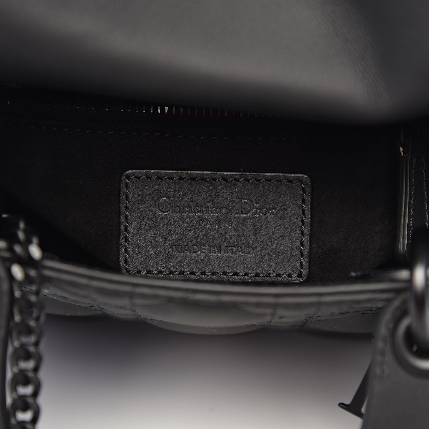 Ultra Matte Calfskin Cannage Mini Lady Dior Black