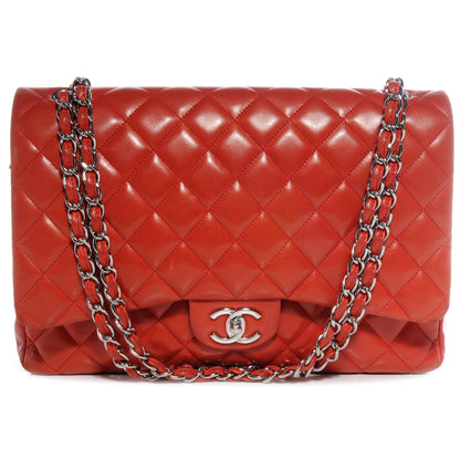 Chanel Lambskin Quilted Maxi Double Flap Red 1 of 8