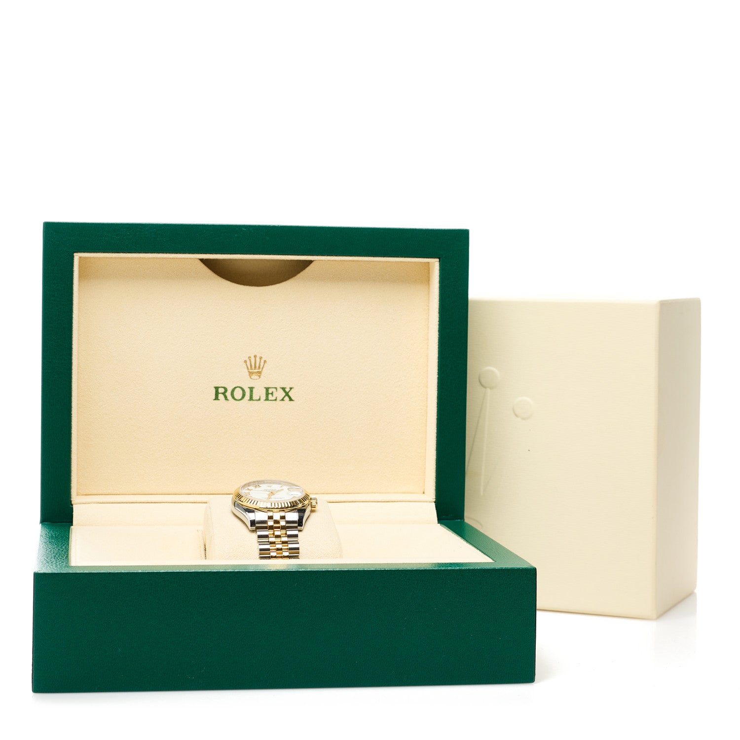 Rolex Stainless Steel 18K Yellow Gold 31mm Oyster Perpetual Datejust Watch White Roman 178273 5 of 5