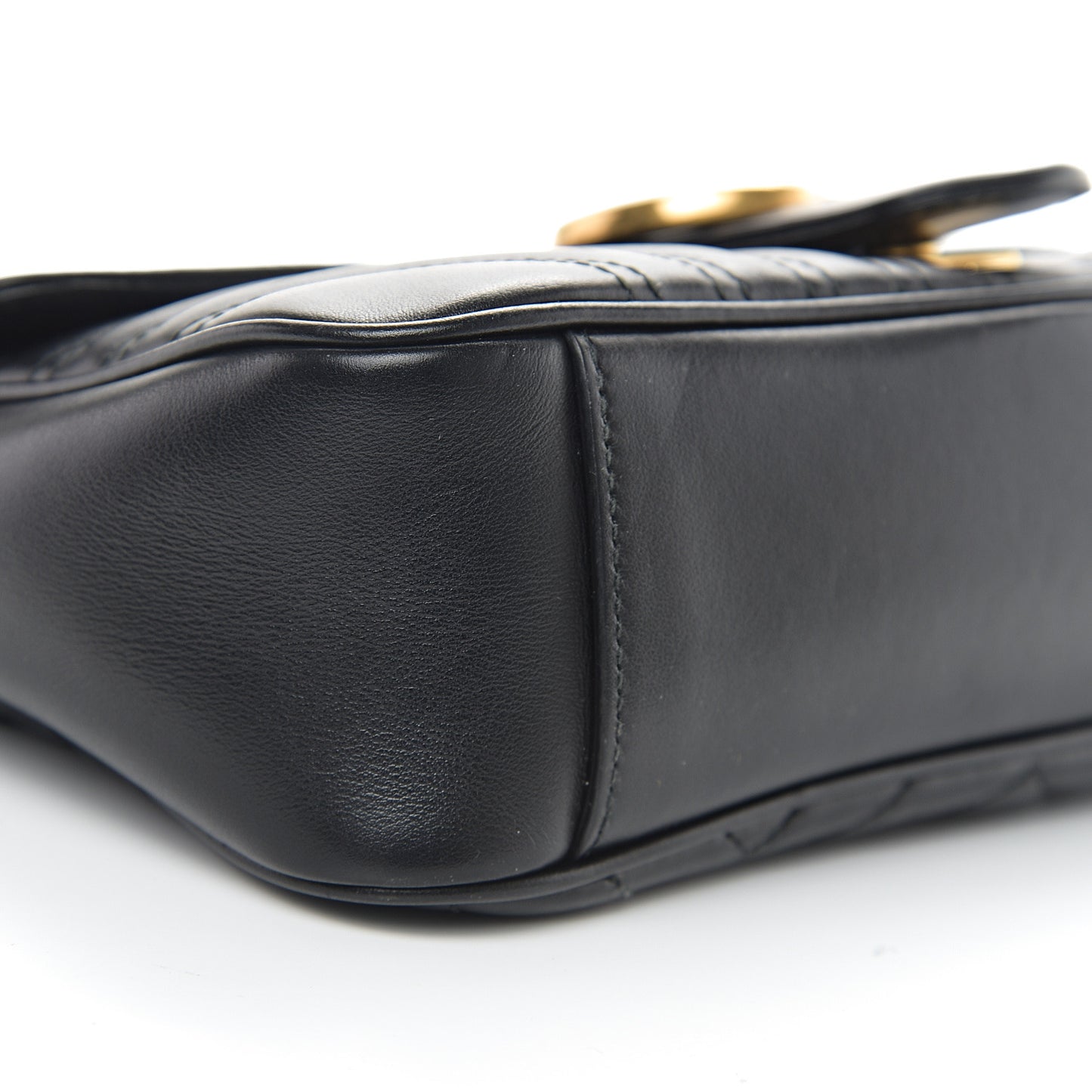 Calfskin Matelasse Small GG Marmont Shoulder Bag Black