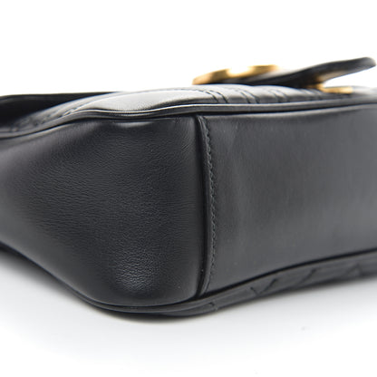 Gucci Calfskin Matelasse Small GG Marmont Shoulder Bag Black 11 of 13
