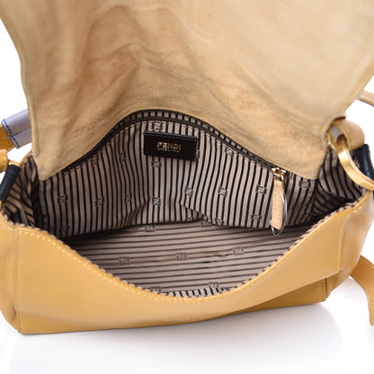 Fendi Calfskin Colorblock Anna Shoulder Bag Yellow White 5 of 14