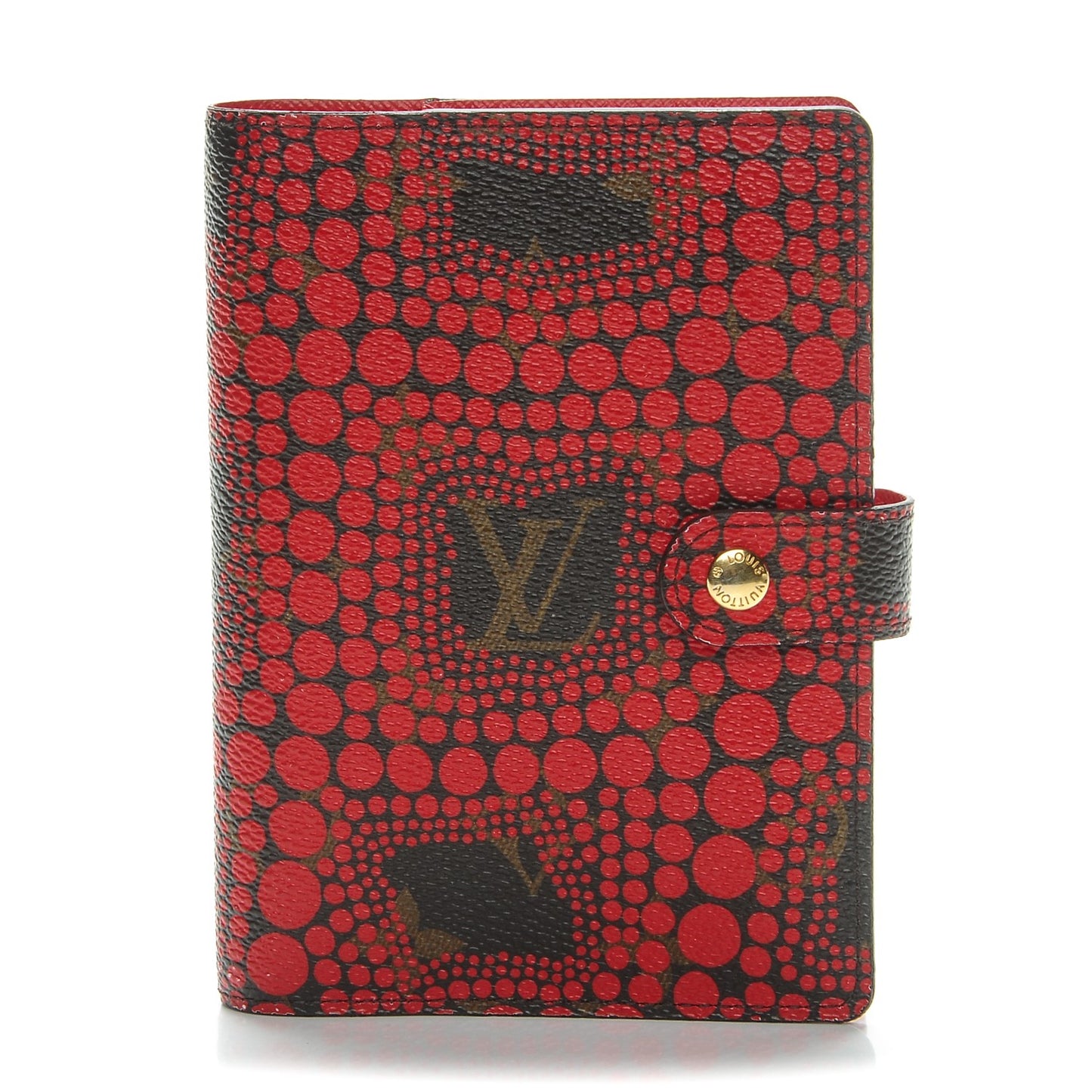 Monogram Kusama Town Small Ring Agenda Cover Red