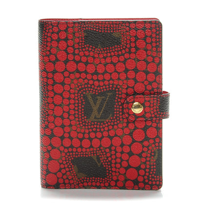 Louis Vuitton Monogram Kusama Town Small Ring Agenda Cover Red 1 of 7