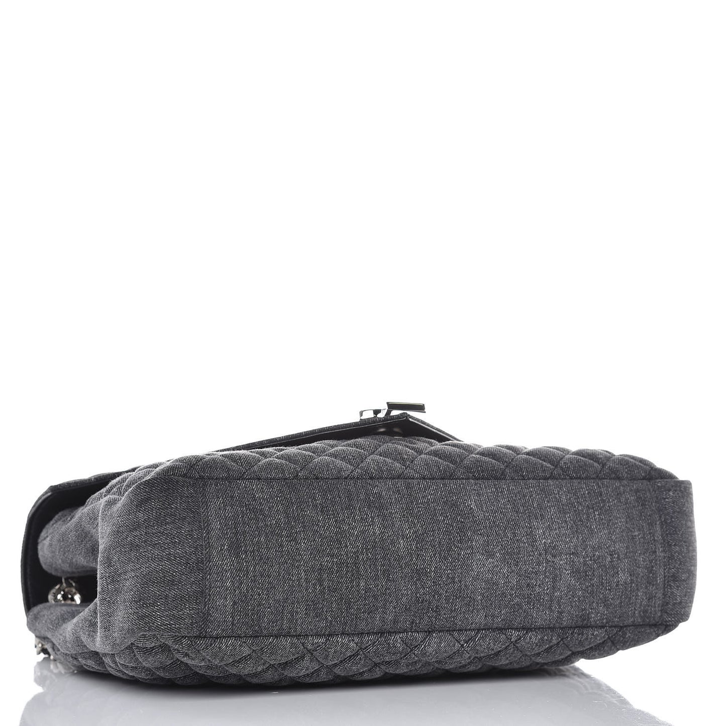 Denim Mixed Matelasse Triquilt Large Monogram Envelope Satchel Black