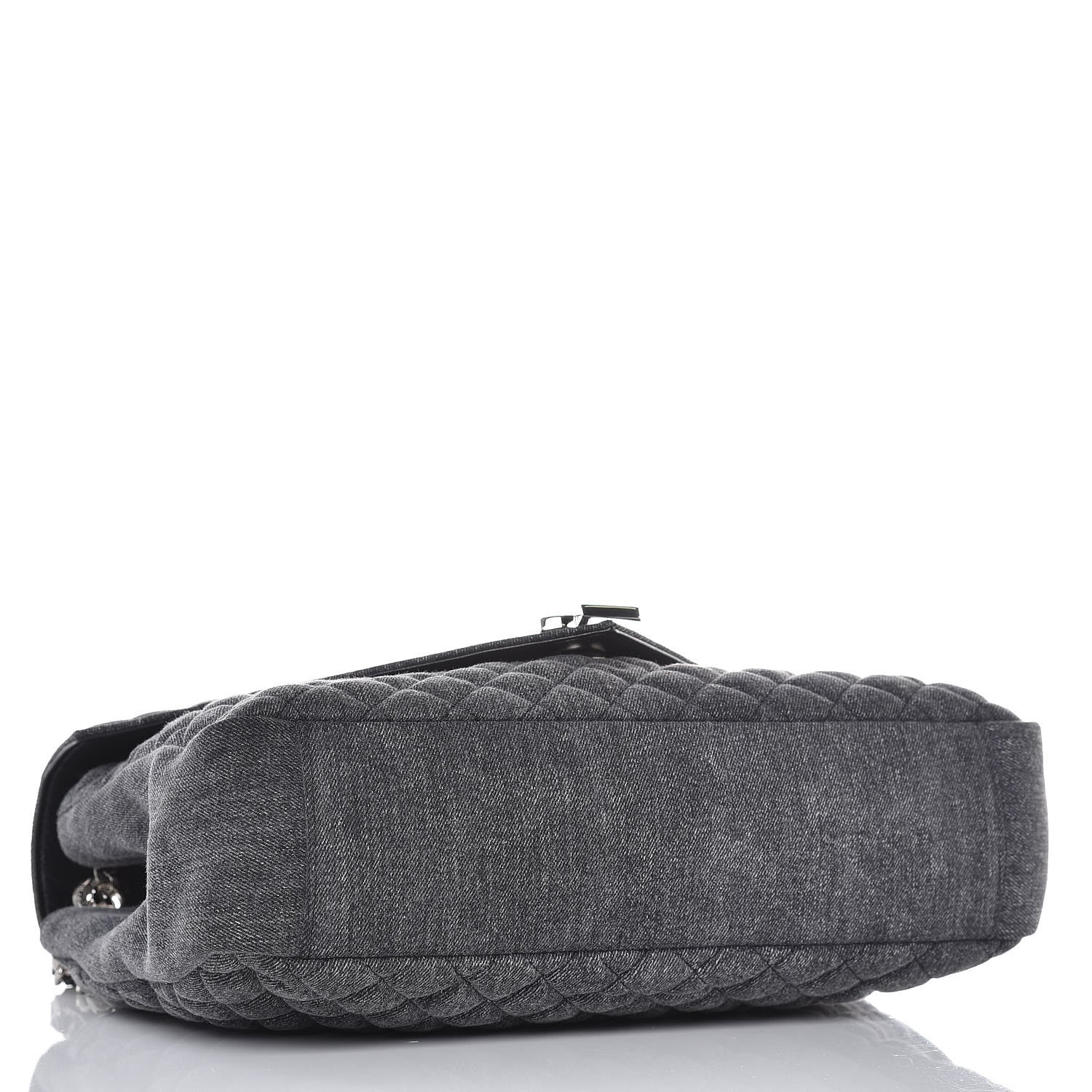 Saint Laurent Denim Mixed Matelasse Triquilt Large Monogram Envelope Satchel Black 4 of 9