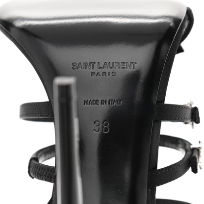 Saint Laurent Satin Crystal Jerry Sandals 38 Black 6 of 8