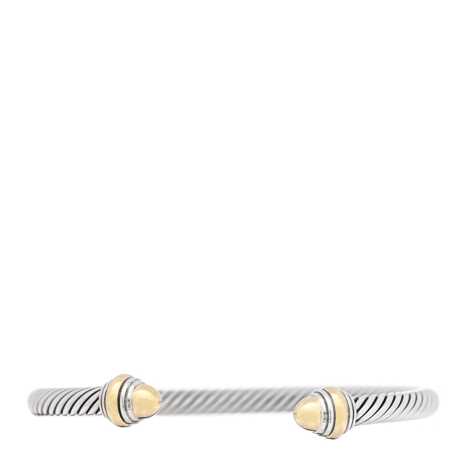 David Yurman Sterling Silver 14K Yellow Gold 5mm Cable Classics Dome Bracelet 1 of 4