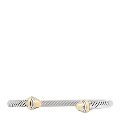 David Yurman Sterling Silver 14K Yellow Gold 5mm Cable Classics Dome Bracelet 1 of 4