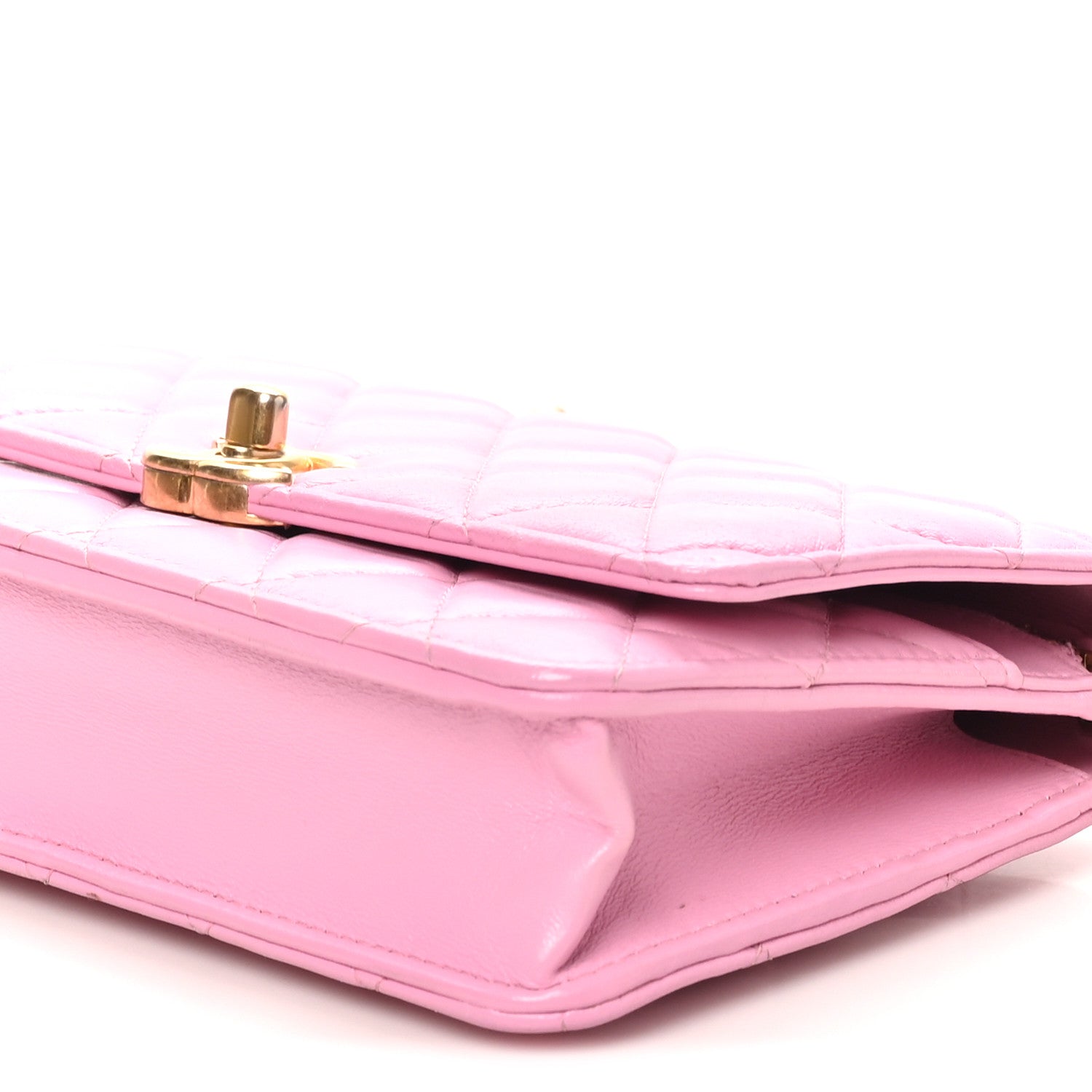 Chanel Lambskin Quilted Secret CC Wallet On Chain WOC Pink 10 of 10