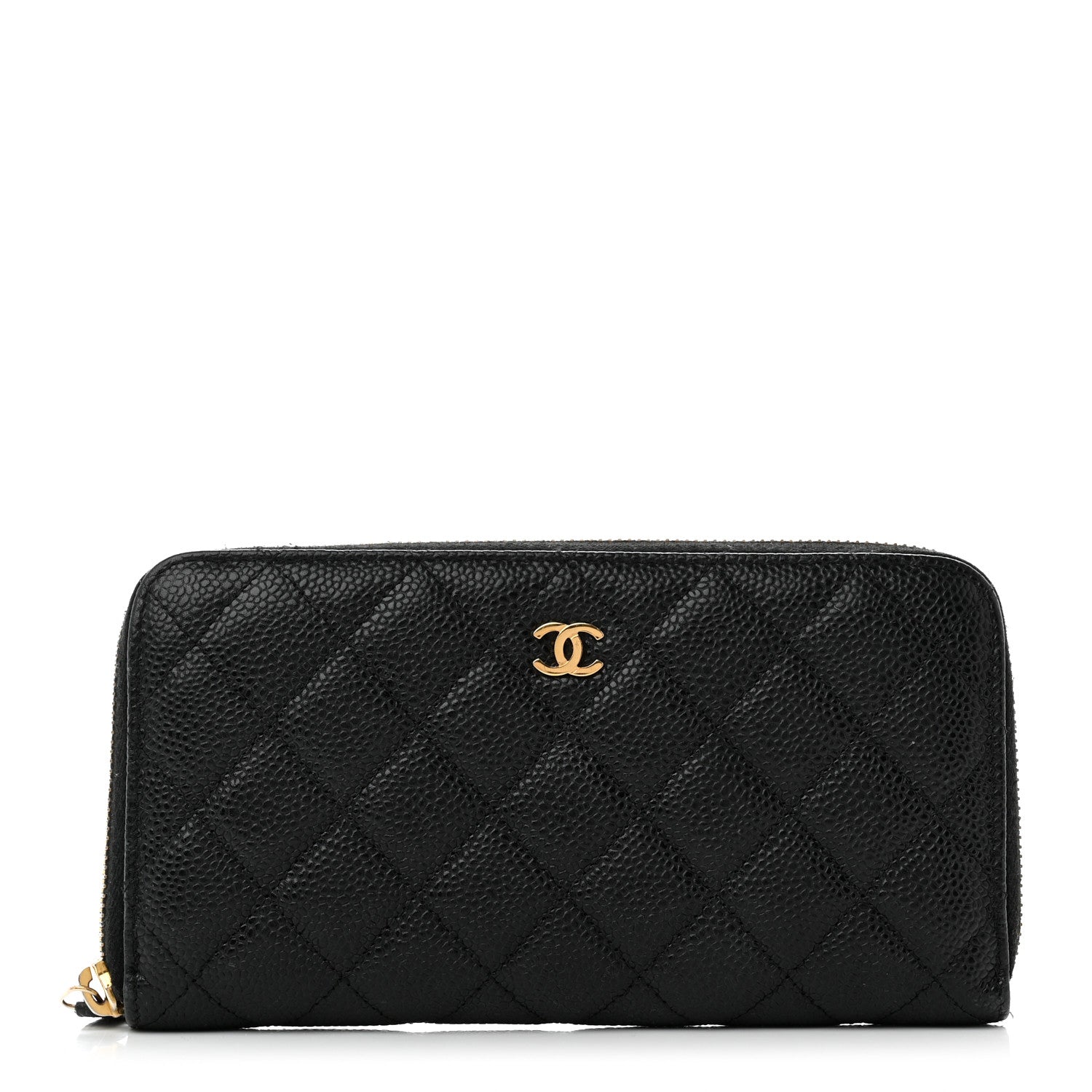 Chanel Caviar Quilted Large Gusset Zip Around Wallet Black 1 of 13