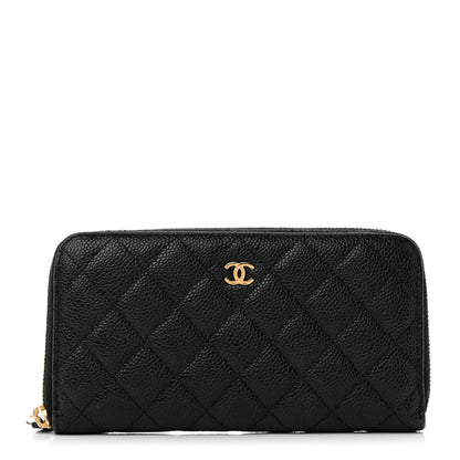 Chanel Caviar Quilted Large Gusset Zip Around Wallet Black 1 of 13