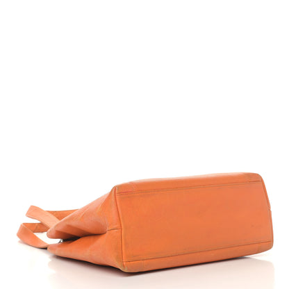 Chanel Caviar Embroidered Logo Shoulder Bag Orange 4 of 15