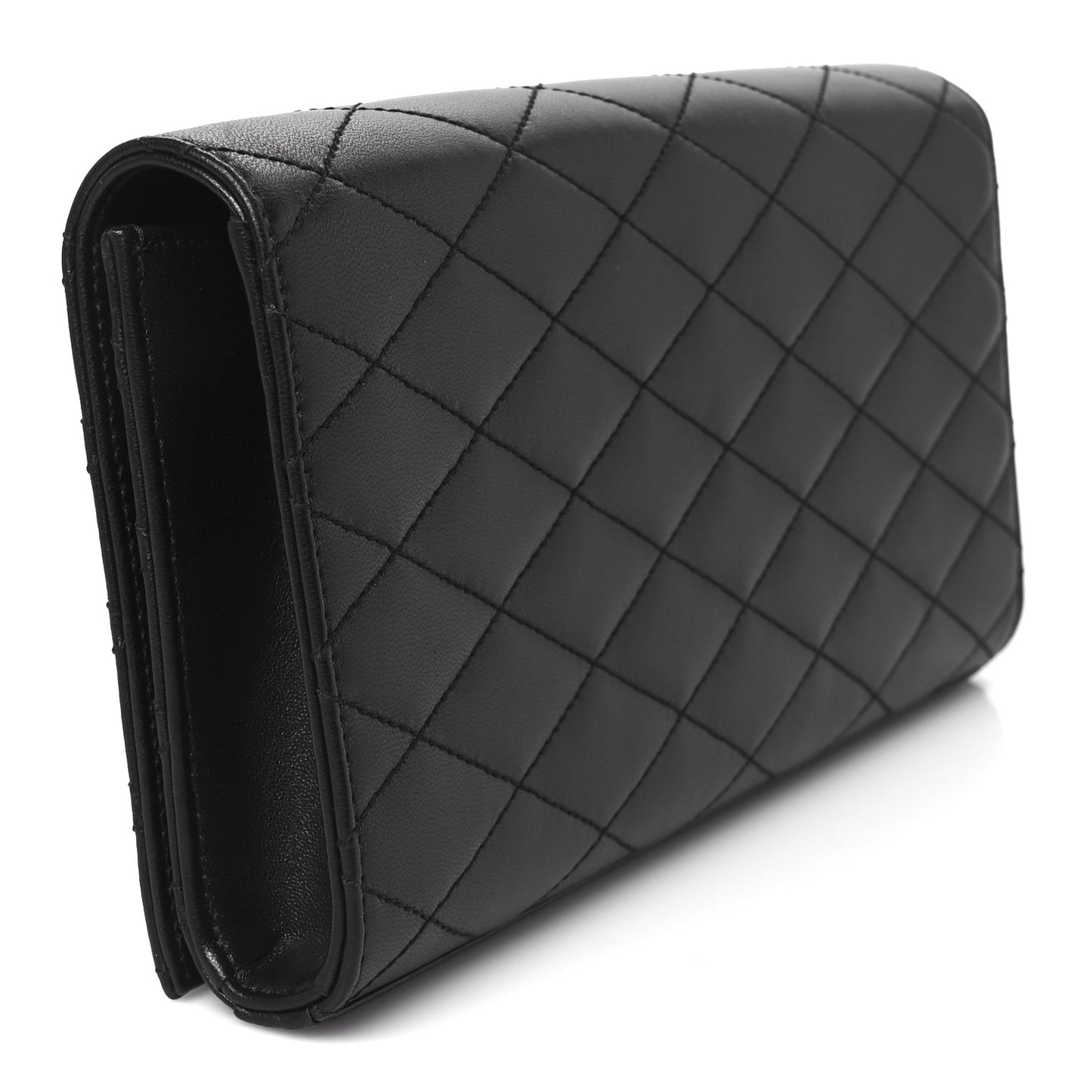 Lambskin Quilted Kate Clutch Black