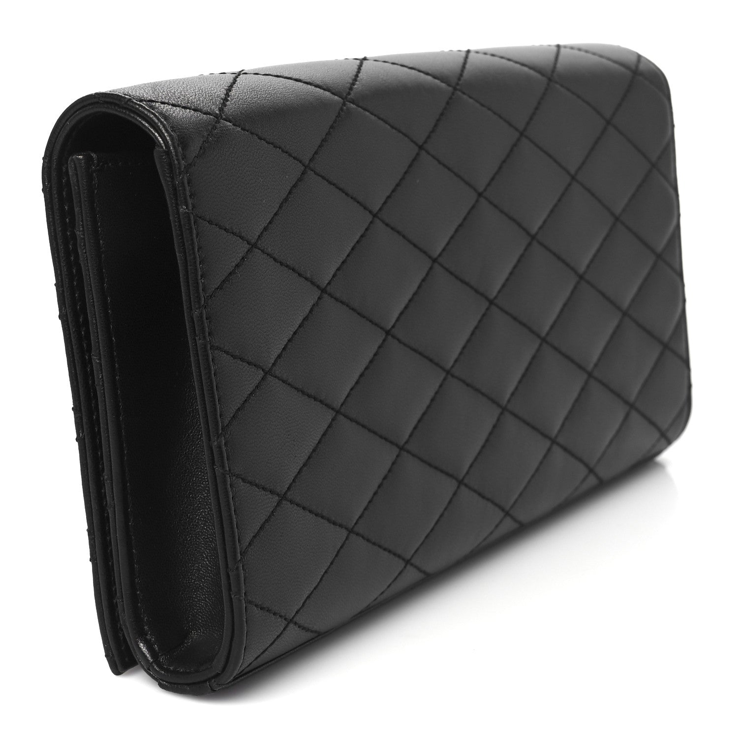 Saint Laurent Lambskin Quilted Kate Clutch Black 3 of 9